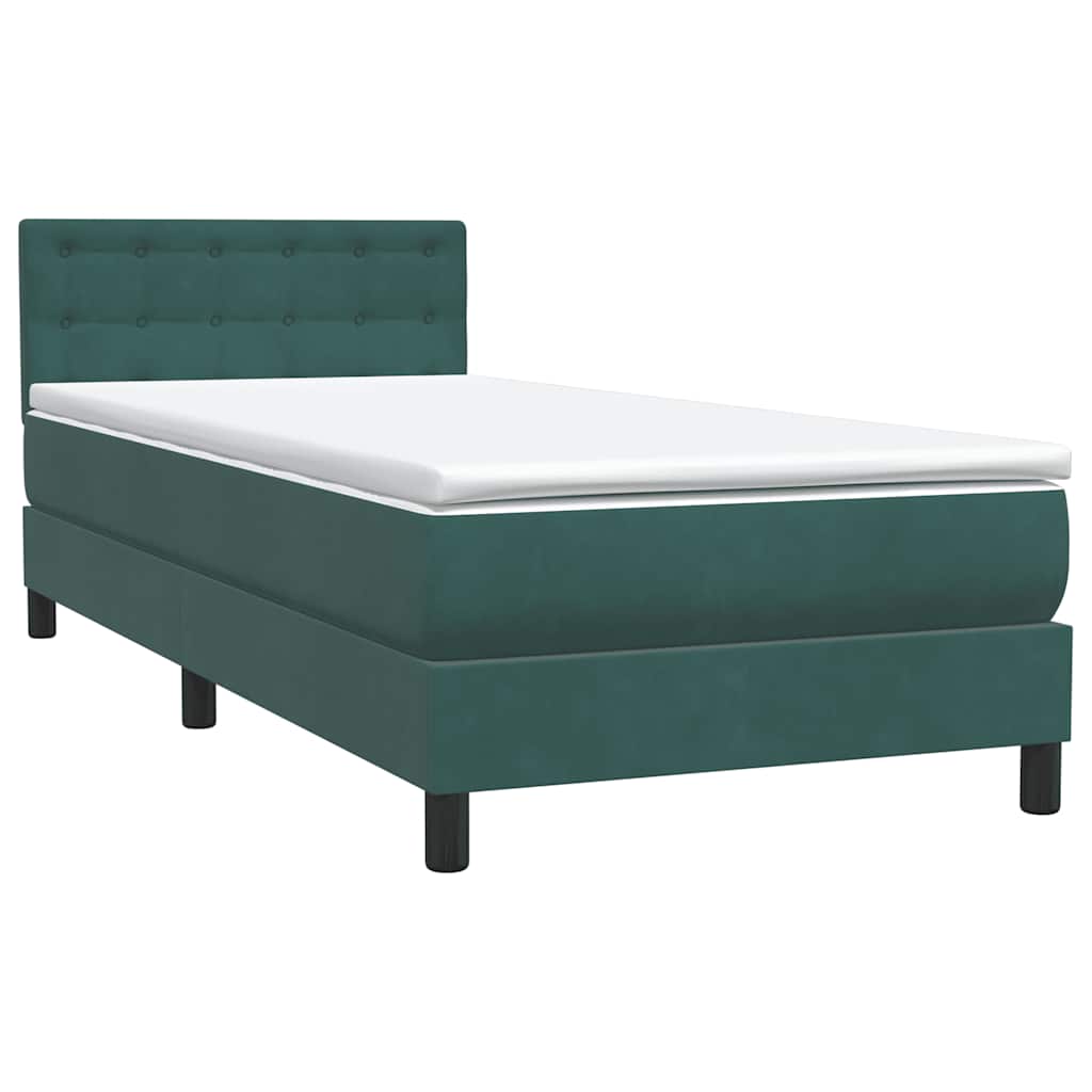 Boxspring met matras fluweel donkergroen 80x210 cm