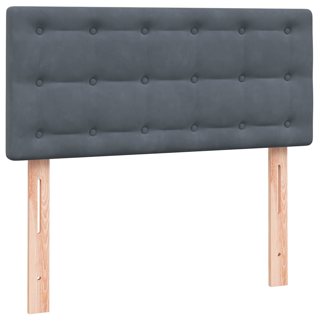 Boxspring met matras fluweel donkergrijs 90x210 cm