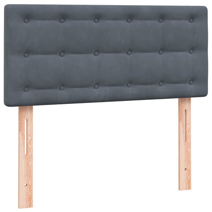 Boxspring met matras fluweel donkergrijs 90x210 cm