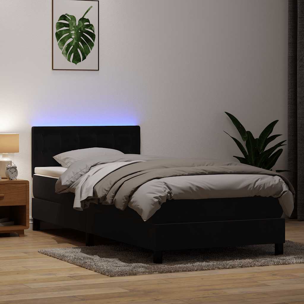 Boxspring met matras fluweel zwart 100x210 cm