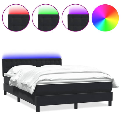 Boxspring met matras fluweel zwart 140x210 cm