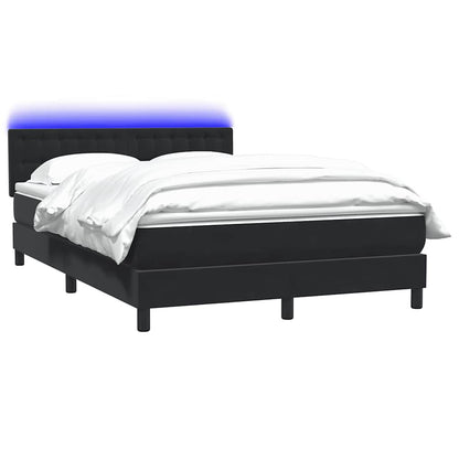Boxspring met matras fluweel zwart 140x210 cm