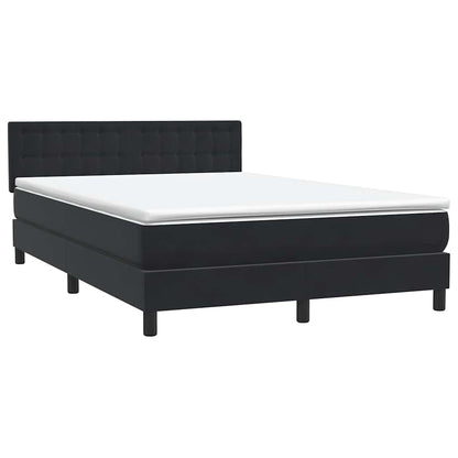 Boxspring met matras fluweel zwart 140x210 cm