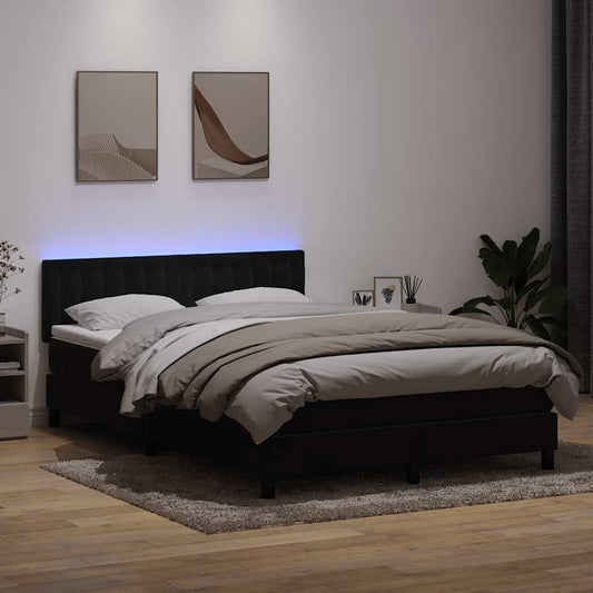 Boxspring met matras fluweel zwart 140x210 cm