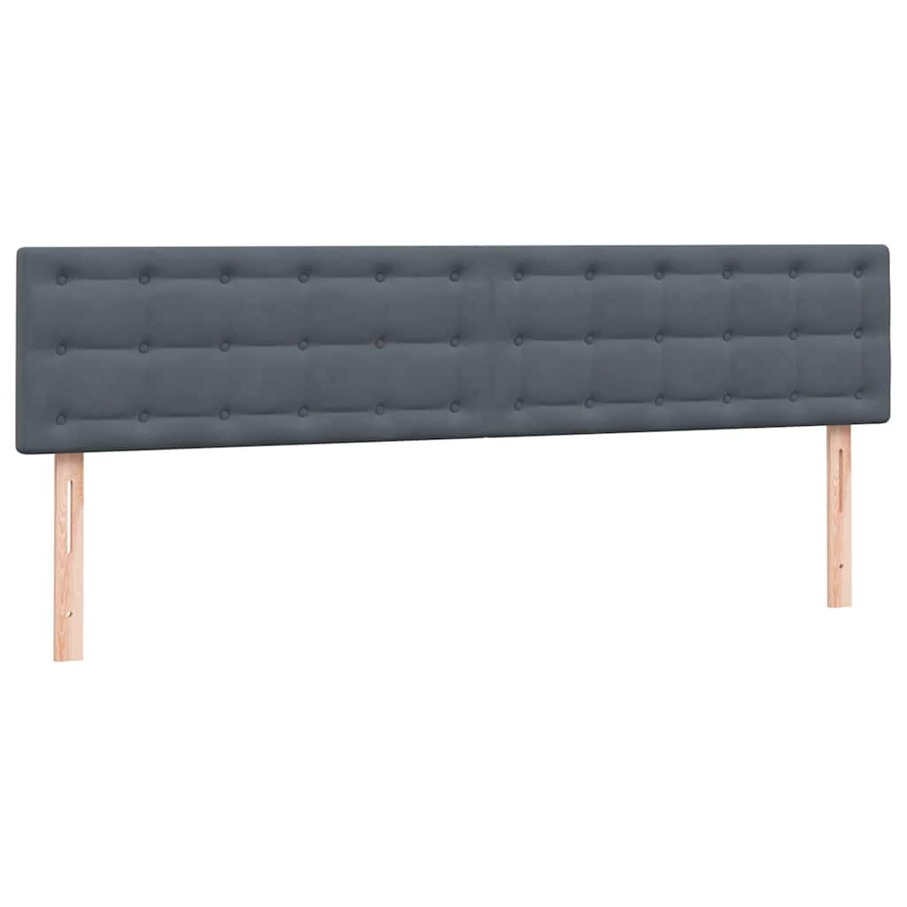 Boxspring met matras fluweel donkergrijs 180x210 cm
