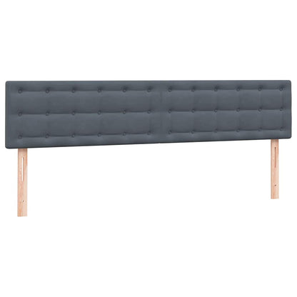 Boxspring met matras fluweel donkergrijs 180x210 cm