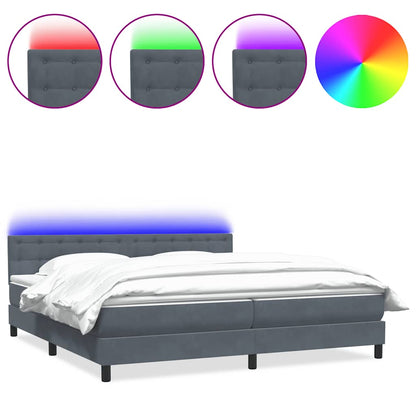 Boxspring met matras fluweel donkergrijs 200x210 cm