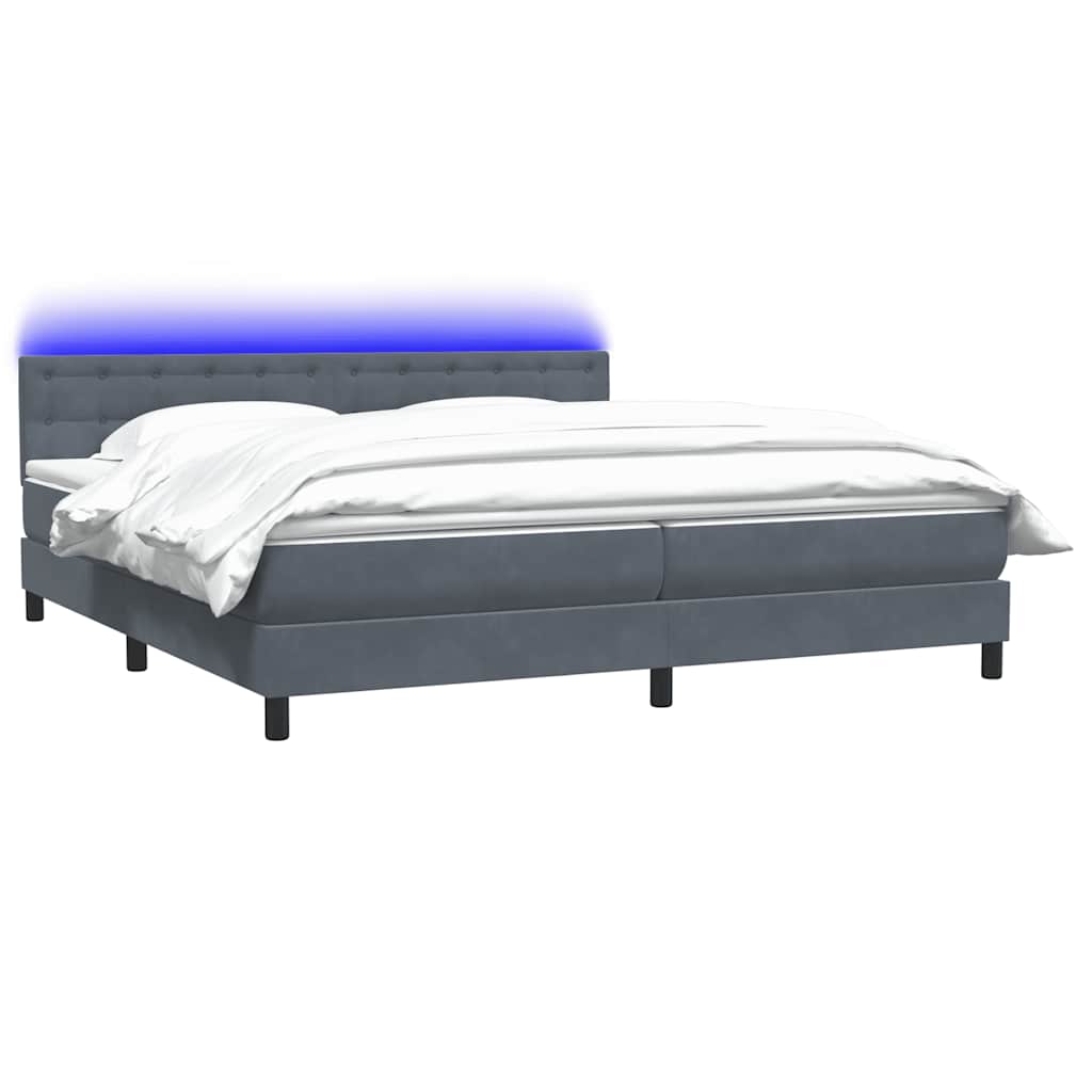 Boxspring met matras fluweel donkergrijs 200x210 cm