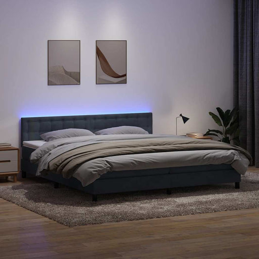 Boxspring met matras fluweel donkergrijs 200x210 cm
