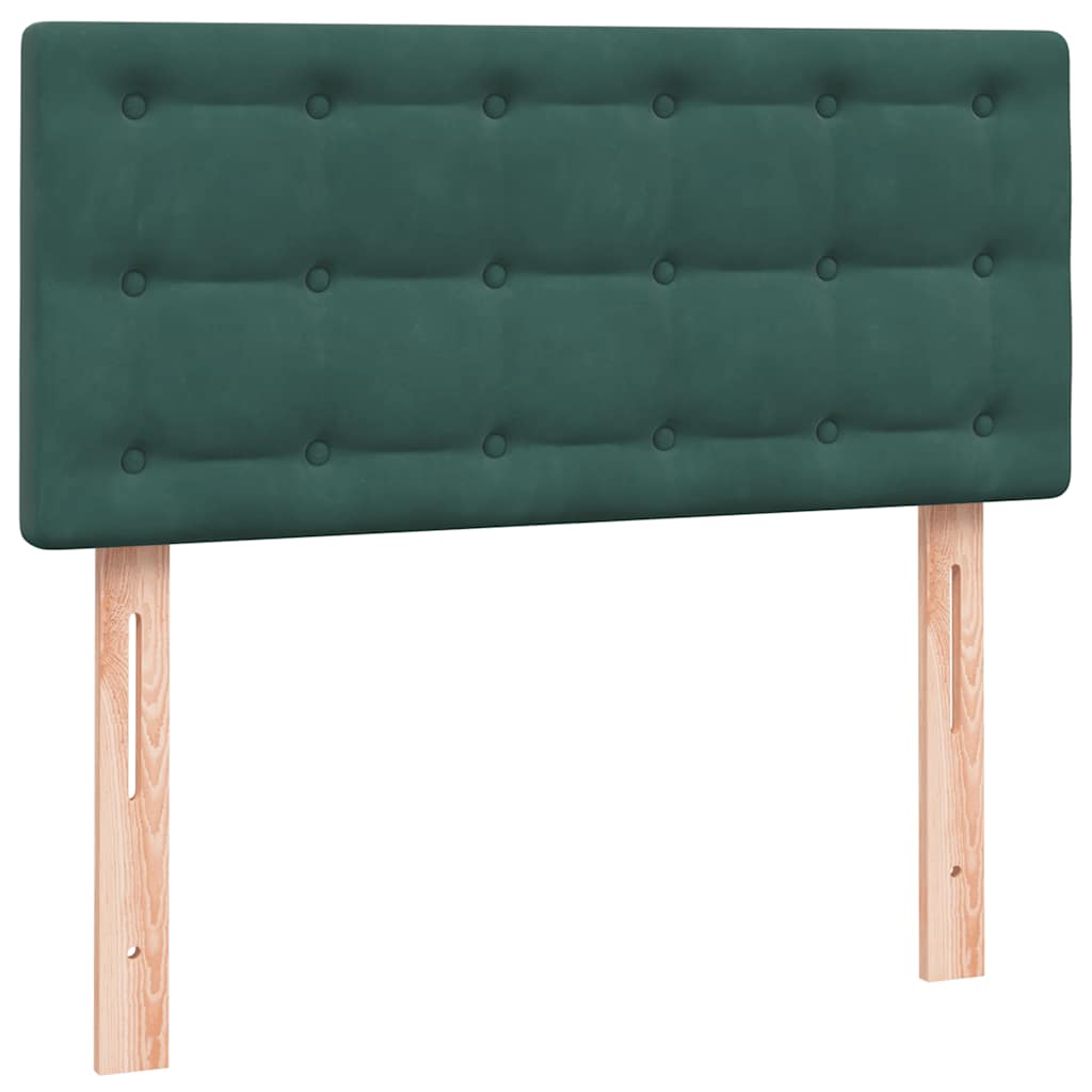 Boxspring met matras fluweel donkergroen 80x220 cm