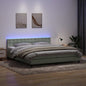 Boxspring met matras fluweel lichtgrijs 180x220 cm