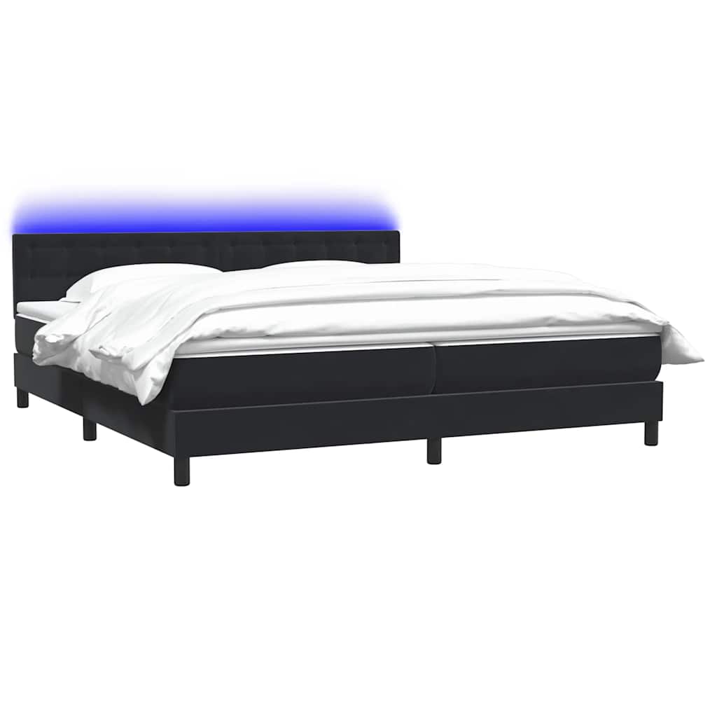 Boxspring met matras fluweel zwart 180x220 cm