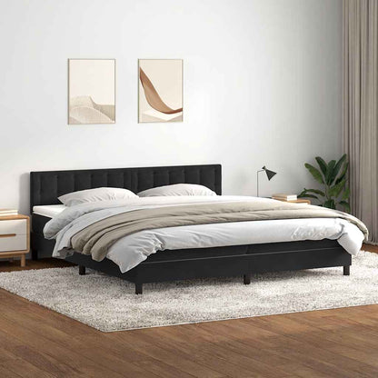 Boxspring met matras fluweel zwart 180x220 cm