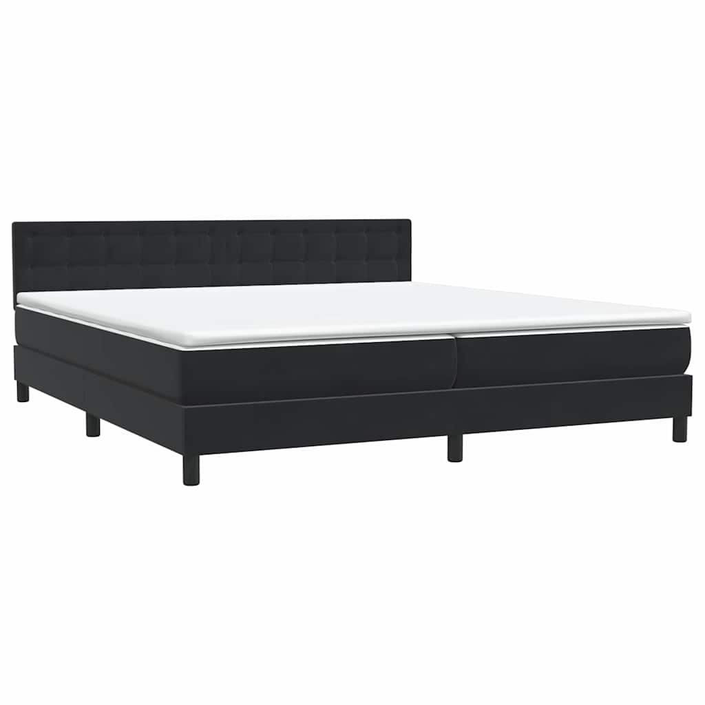 Boxspring met matras fluweel zwart 180x220 cm