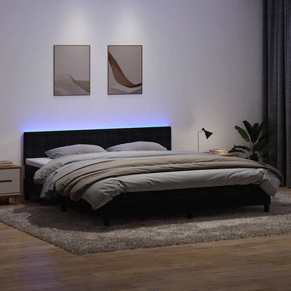 Boxspring met matras fluweel zwart 180x220 cm