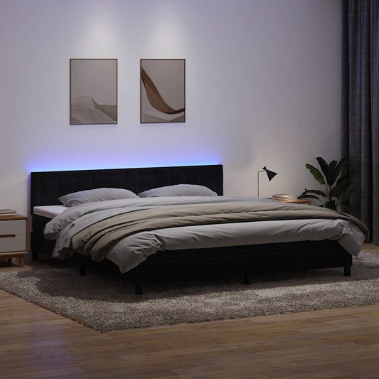 Boxspring met matras fluweel zwart 180x220 cm