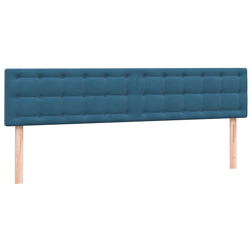 Boxspring met matras fluweel donkerblauw 180x220 cm