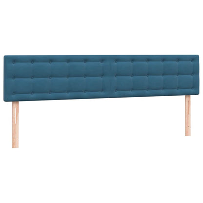 Boxspring met matras fluweel donkerblauw 180x220 cm