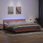 Boxspring met matras fluweel roze 200x220 cm
