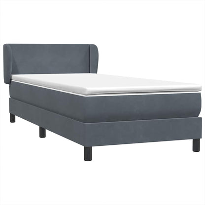 Boxspring met matras fluweel donkergrijs 80x210 cm