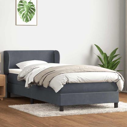 Boxspring met matras fluweel donkergrijs 80x210 cm