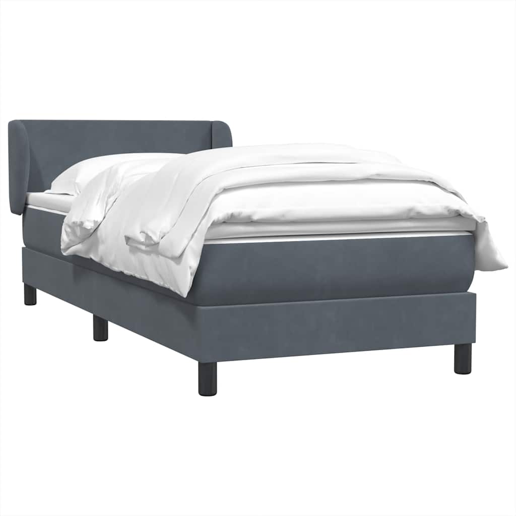 Boxspring met matras fluweel donkergrijs 80x210 cm