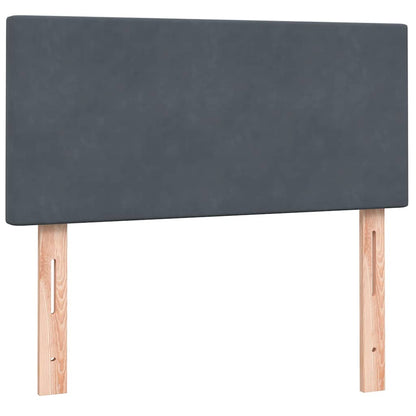 Boxspring met matras fluweel donkergrijs 80x210 cm