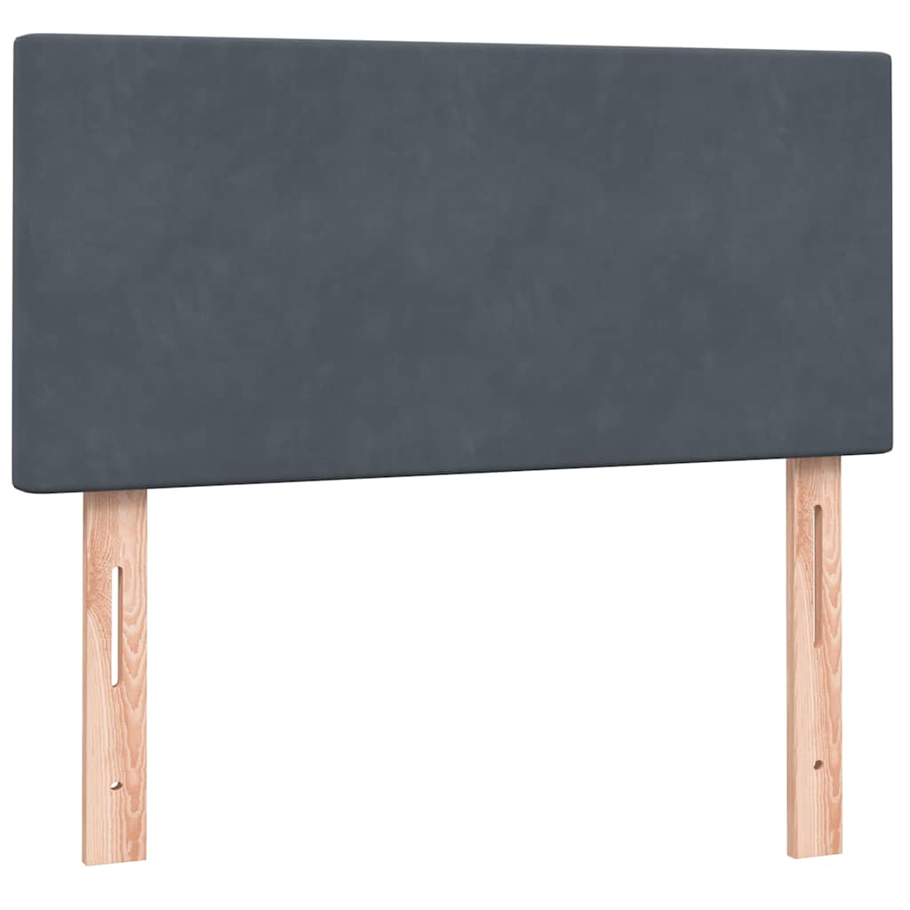 Boxspring met matras fluweel donkergrijs 90x210 cm