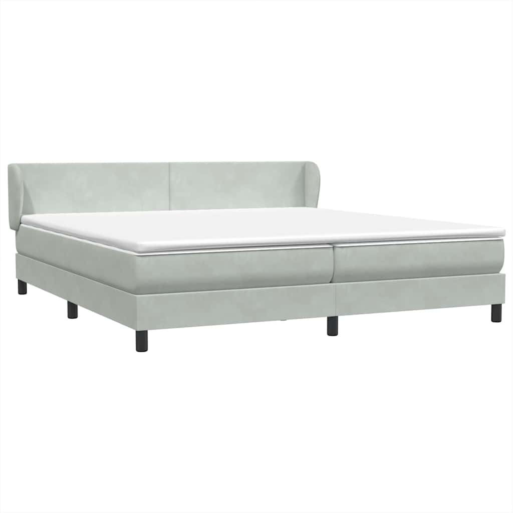 Boxspringbed met matrassen 180x220 cm fluweel lichtgrijs