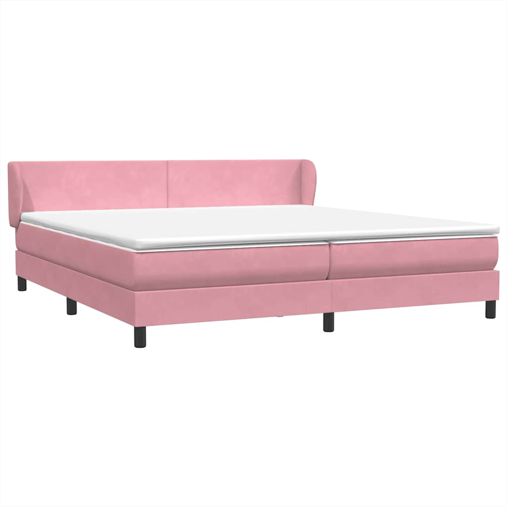 Boxspringbed met matrassen 180x220 cm fluweel roze