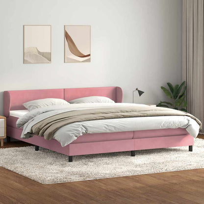 Boxspringbed met matrassen 180x220 cm fluweel roze