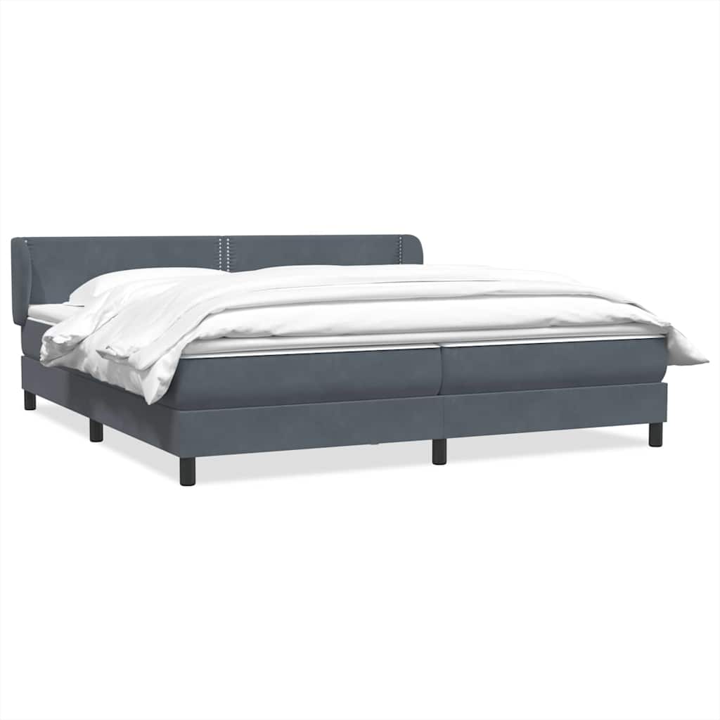 Boxspring met matrassen fluweel donkergrijs 180x210 cm