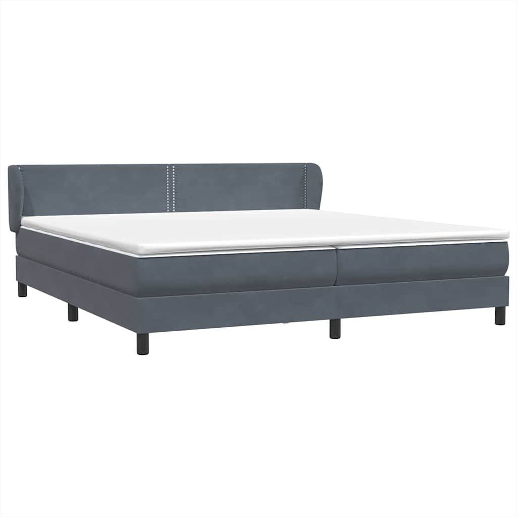 Boxspring met matrassen fluweel donkergrijs 180x210 cm