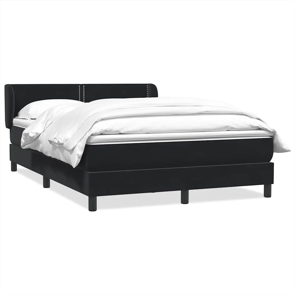 Boxspring met matras fluweel zwart 160x220 cm