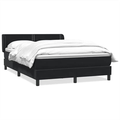 Boxspring met matras fluweel zwart 160x220 cm