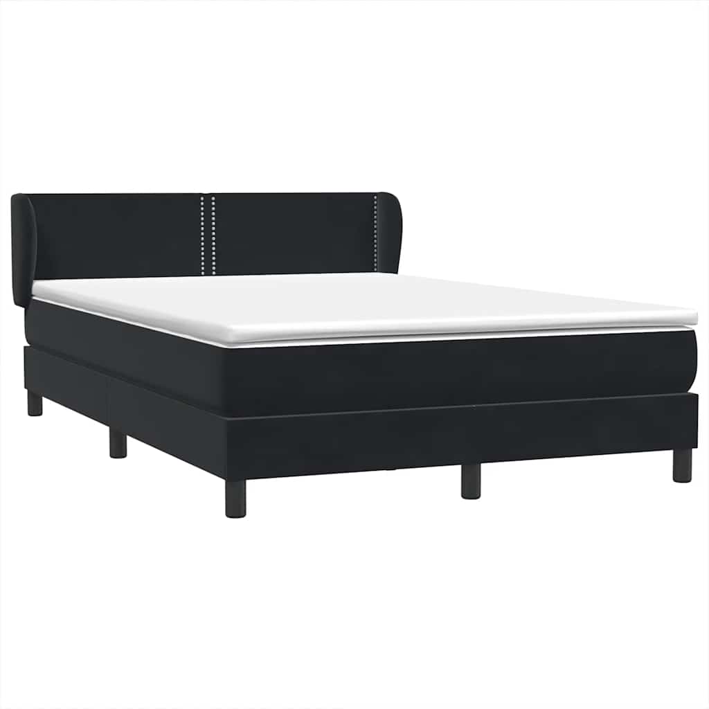 Boxspring met matras fluweel zwart 160x220 cm