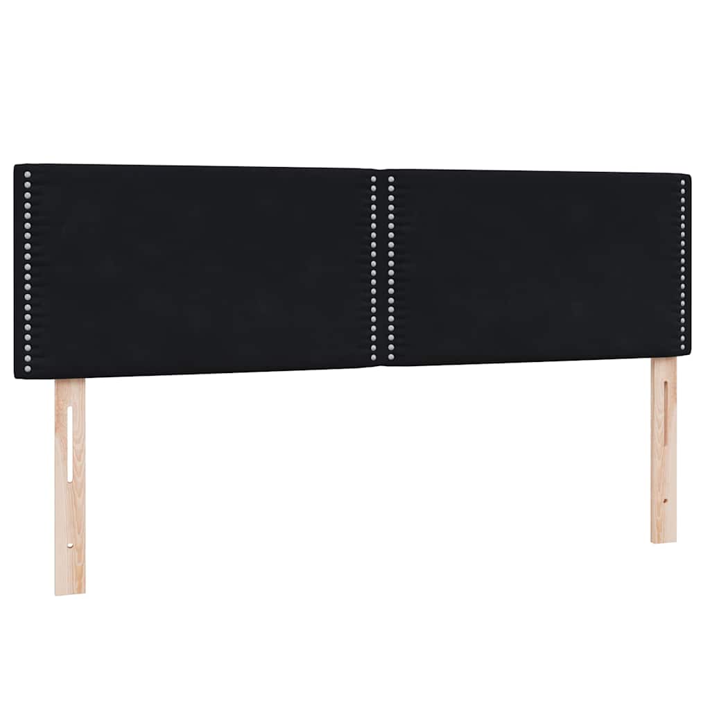 Boxspring met matras fluweel zwart 160x220 cm