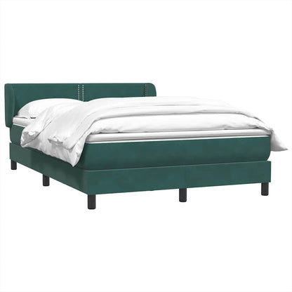 Boxspring met matras fluweel donkergroen 160x220 cm