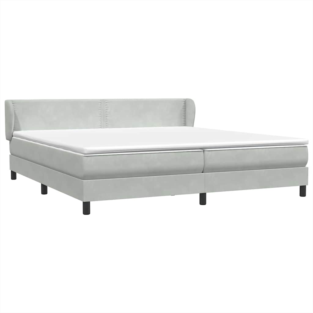 Boxspringbed met matrassen 180x220 cm fluweel lichtgrijs