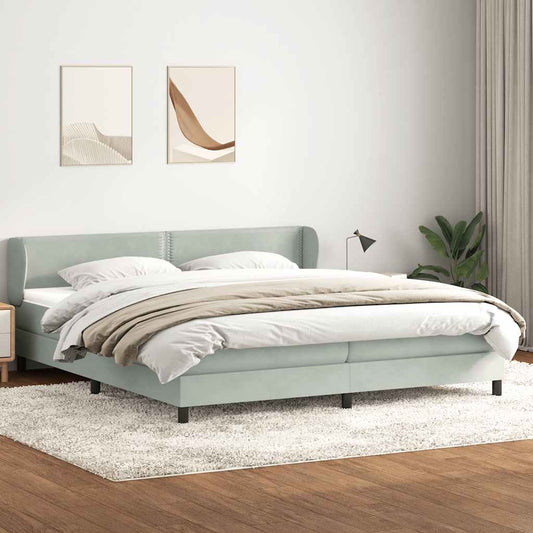 Boxspringbed met matrassen 180x220 cm fluweel lichtgrijs