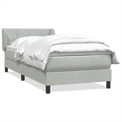 Boxspring met matras fluweel lichtgrijs 80x210 cm