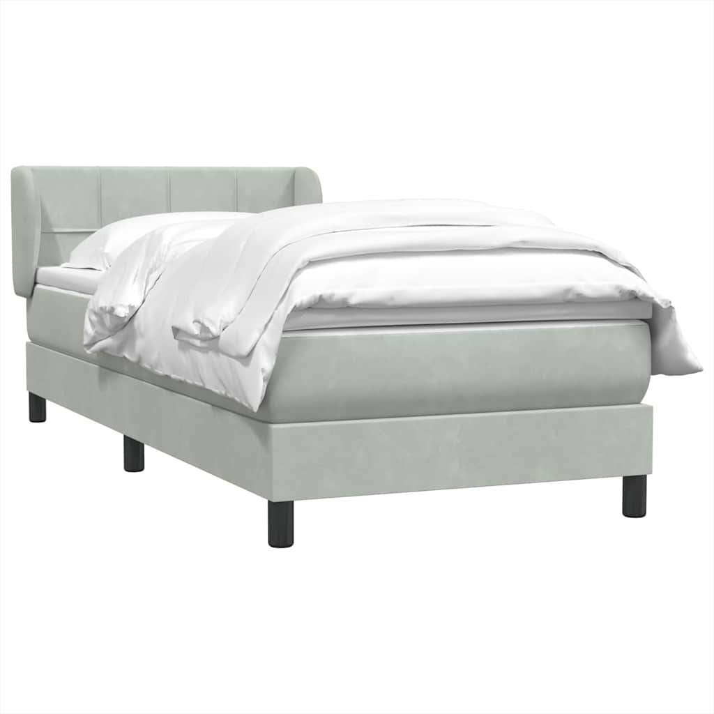 Boxspring met matras fluweel lichtgrijs 80x210 cm