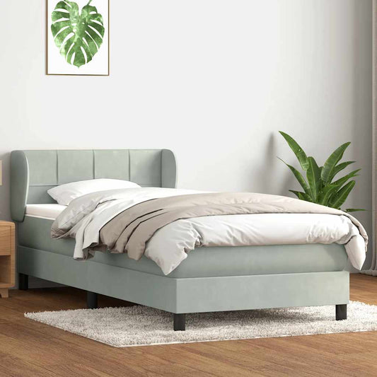 Boxspring met matras fluweel lichtgrijs 80x210 cm