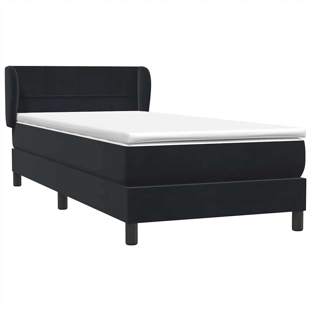 Boxspring met matras fluweel zwart 80x210 cm