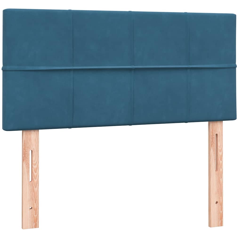 Boxspring met matras fluweel donkerblauw 80x210 cm