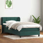 Boxspring met matras fluweel donkergroen 90x210 cm