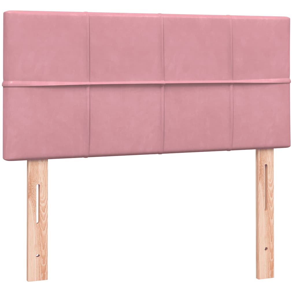 Boxspring met matras fluweel roze 90x210 cm