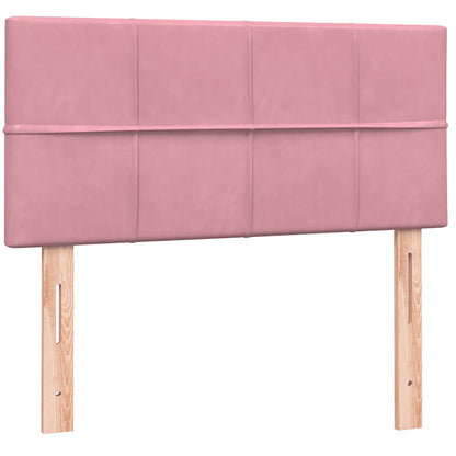 Boxspring met matras fluweel roze 90x210 cm