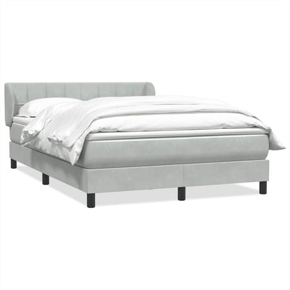 Boxspring met matras fluweel lichtgrijs 140x210 cm