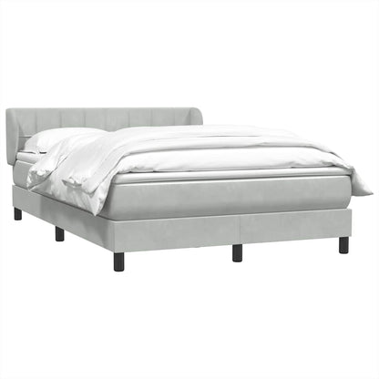 Boxspring met matras fluweel lichtgrijs 140x210 cm